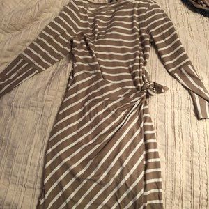 Mixed Stripe Tie Waist Sheath Dress | Ann Taylor